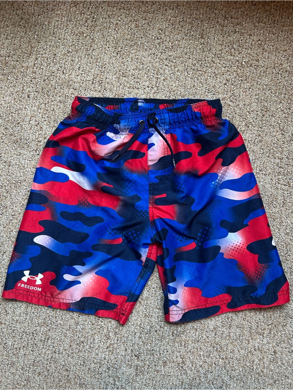 Under Armour Red & Blue Camo Boys' Athletic Shorts